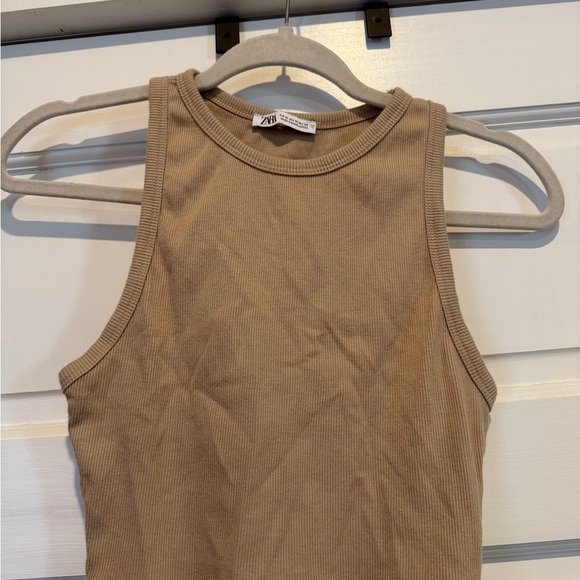 Zara Tops - Zara Tan Light Brown Cropped Tank